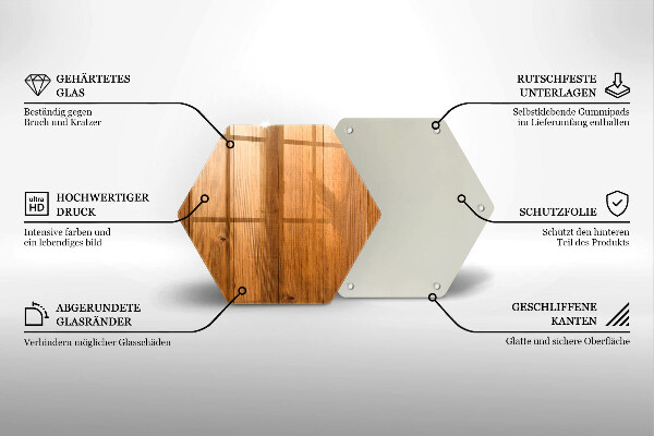 Glas Ceranfeldabdeckung Holzbretter
