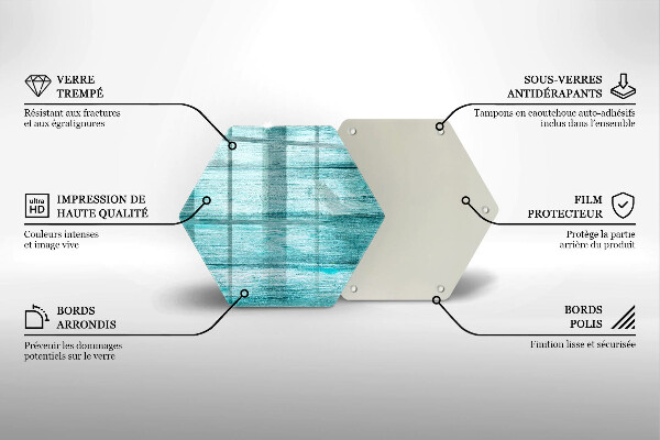 Glas Ceranfeldabdeckung Vintage Holzbretter