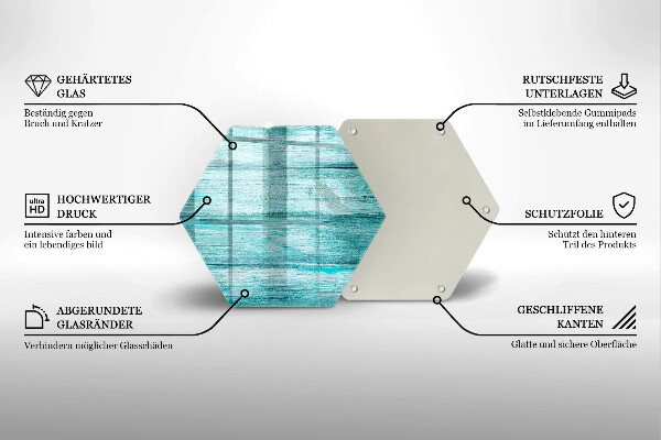 Glas Ceranfeldabdeckung Vintage Holzbretter