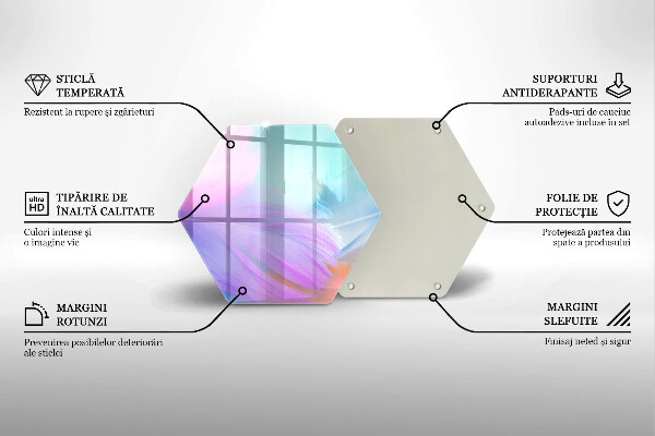 Glas Ceranfeldabdeckung Pastellfedern