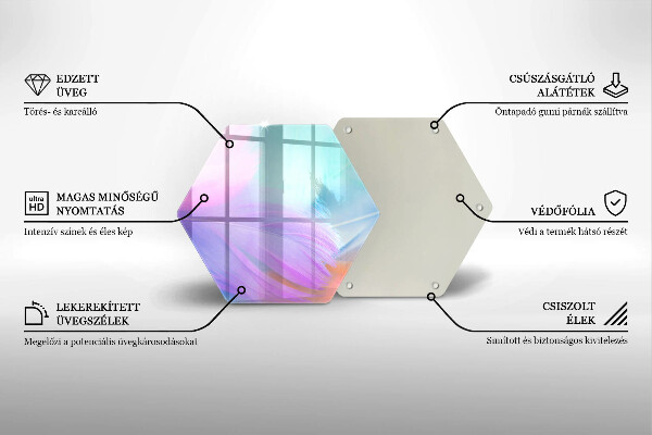 Glas Ceranfeldabdeckung Pastellfedern