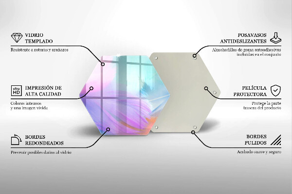 Glas Ceranfeldabdeckung Pastellfedern
