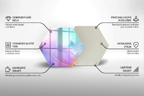 Glas Ceranfeldabdeckung Pastellfedern