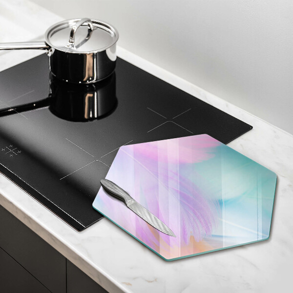 Glas Ceranfeldabdeckung Pastellfedern