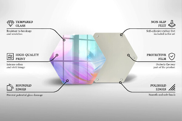 Glas Ceranfeldabdeckung Pastellfedern