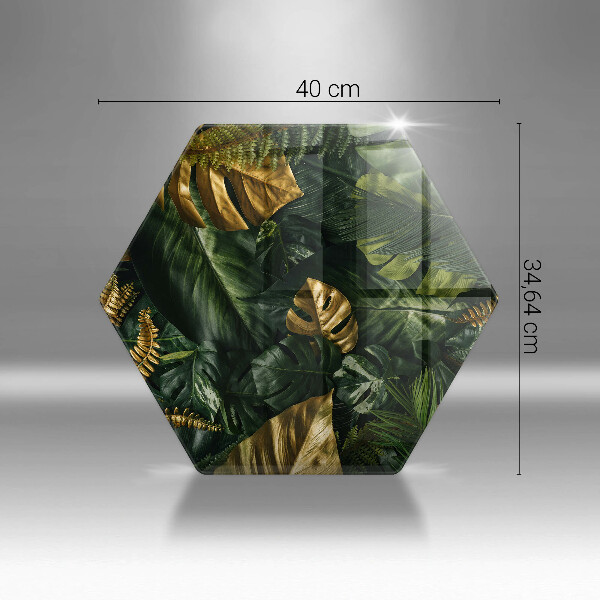 Glas Ceranfeldabdeckung Goldene Monstera-Blätter