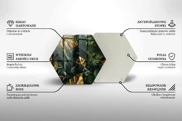 Glas Ceranfeldabdeckung Goldene Monstera-Blätter