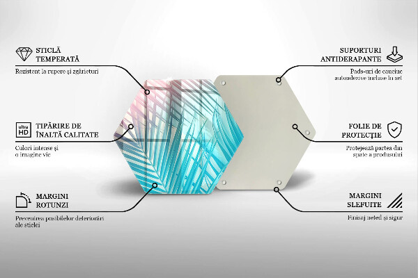 Glas Ceranfeldabdeckung Pastellblätter