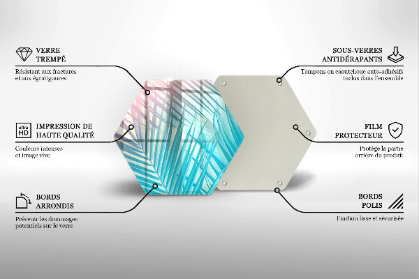 Glas Ceranfeldabdeckung Pastellblätter