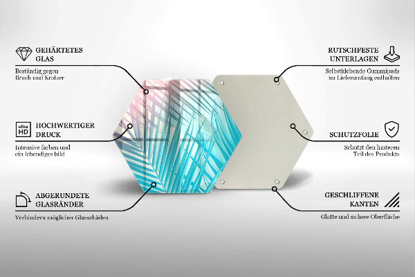 Glas Ceranfeldabdeckung Pastellblätter