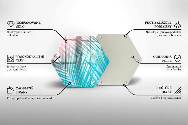 Glas Ceranfeldabdeckung Pastellblätter