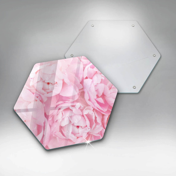 Glas Herdabdeckplatte Zarte Pfingstrosen