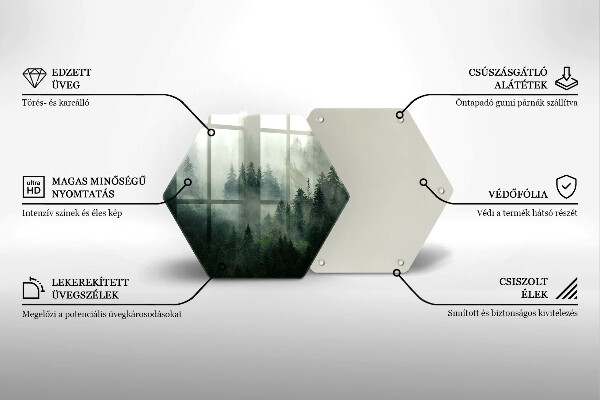 Glas Herdabdeckplatte Nebelige Waldlandschaft