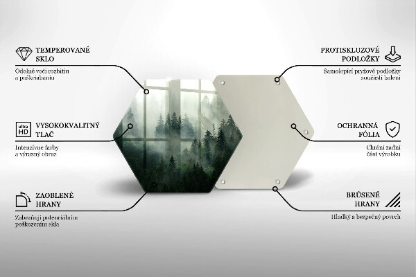Glas Herdabdeckplatte Nebelige Waldlandschaft