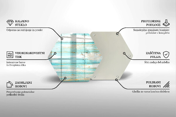 Glas Herdabdeckplatte Vintage-Holzbretter