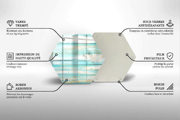 Glas Herdabdeckplatte Vintage-Holzbretter