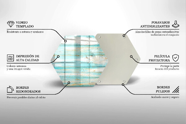 Glas Herdabdeckplatte Vintage-Holzbretter