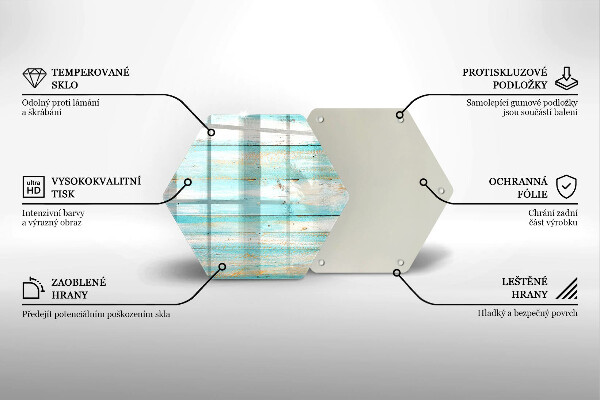 Glas Herdabdeckplatte Vintage-Holzbretter