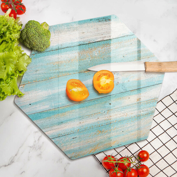 Glas Herdabdeckplatte Vintage-Holzbretter