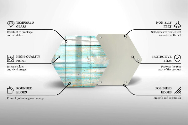 Glas Herdabdeckplatte Vintage-Holzbretter