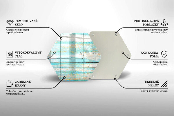 Glas Herdabdeckplatte Vintage-Holzbretter