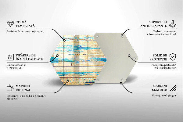 Glas Herdabdeckplatte Retro-Holzbretter