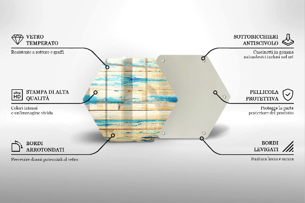 Glas Herdabdeckplatte Retro-Holzbretter