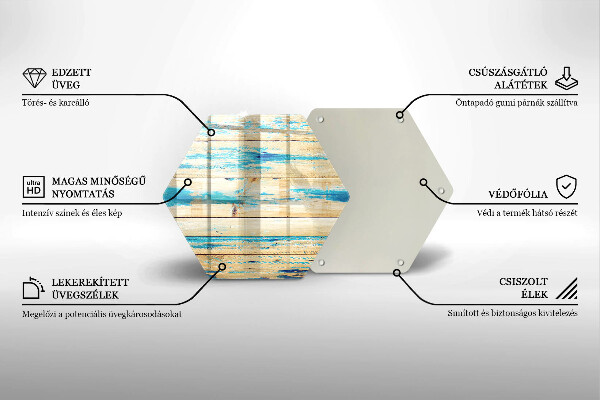 Glas Herdabdeckplatte Retro-Holzbretter