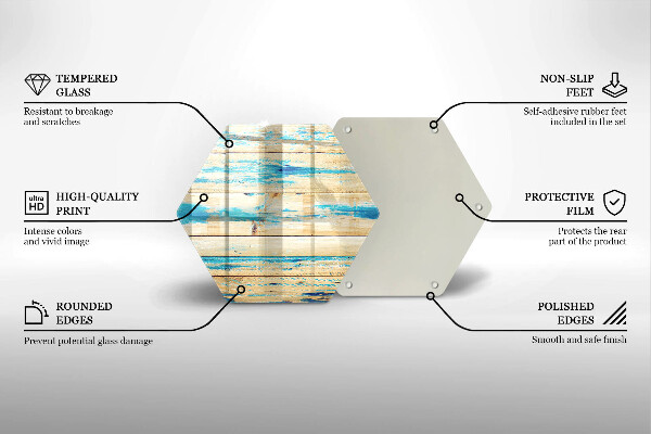 Glas Herdabdeckplatte Retro-Holzbretter
