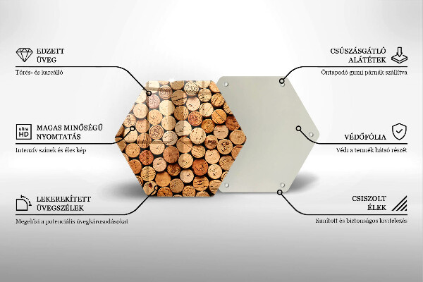 Glas Herdabdeckplatte Weinkorken-Muster