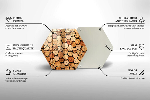 Glas Herdabdeckplatte Weinkorken-Muster
