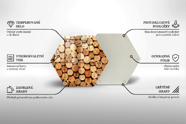 Glas Herdabdeckplatte Weinkorken-Muster