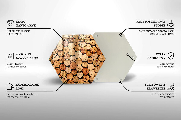Glas Herdabdeckplatte Weinkorken-Muster
