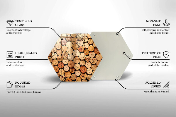 Glas Herdabdeckplatte Weinkorken-Muster