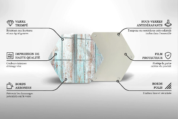 Glas Herdabdeckplatte Alte Vintage-Bretter