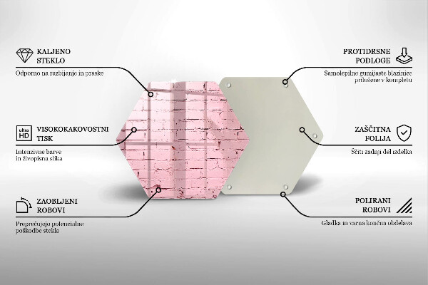 Glas Herdabdeckplatte Pastellfarbene Ziegelwand