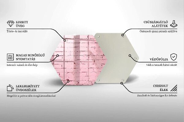 Glas Herdabdeckplatte Pastellfarbene Ziegelwand