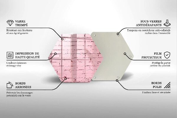 Glas Herdabdeckplatte Pastellfarbene Ziegelwand