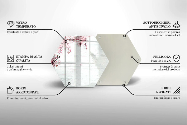 Glas Herdabdeckplatte Blumen auf den Brettern