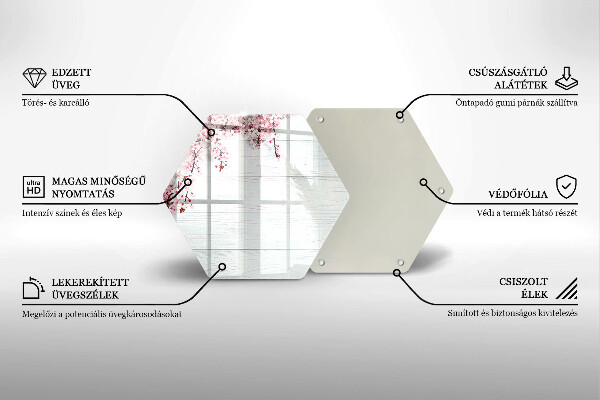 Glas Herdabdeckplatte Blumen auf den Brettern
