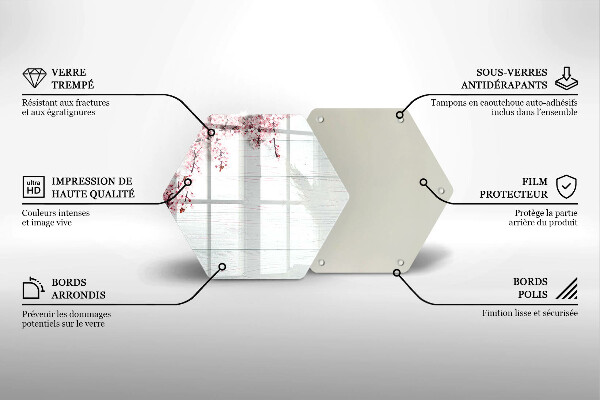 Glas Herdabdeckplatte Blumen auf den Brettern