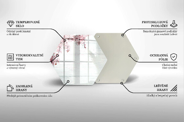Glas Herdabdeckplatte Blumen auf den Brettern