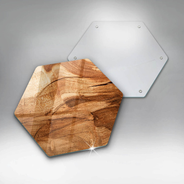 Glas Herdabdeckplatte Holzbrettstruktur