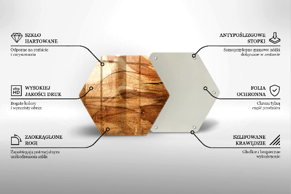 Glas Herdabdeckplatte Holzbrettstruktur