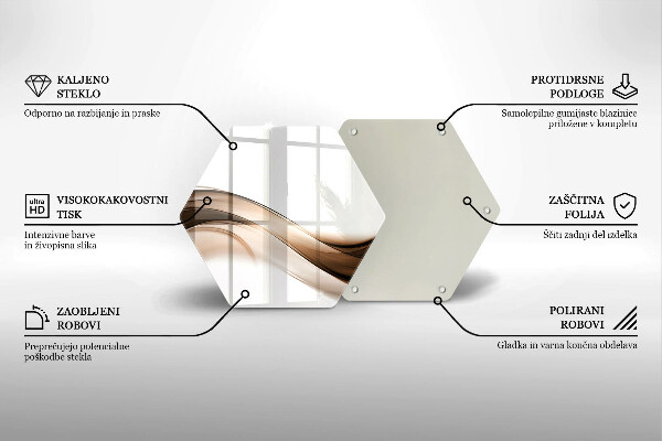 Glas Herdabdeckplatte Abstrakte braune Linien