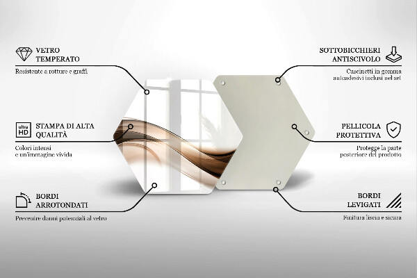 Glas Herdabdeckplatte Abstrakte braune Linien