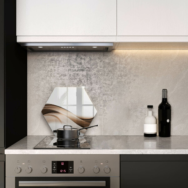 Glas Herdabdeckplatte Abstrakte braune Linien