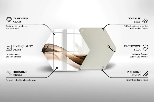 Glas Herdabdeckplatte Abstrakte braune Linien
