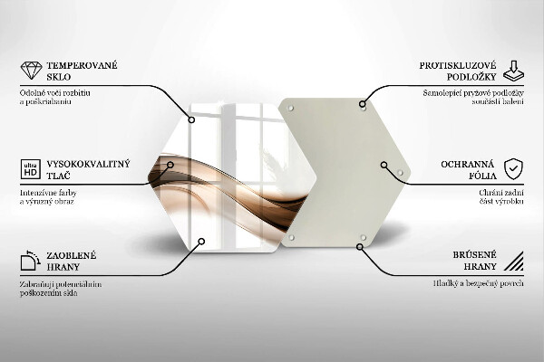 Glas Herdabdeckplatte Abstrakte braune Linien