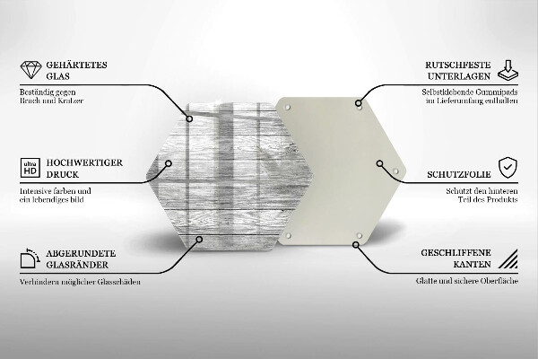 Glas Herdabdeckplatte Alte Holzbretter